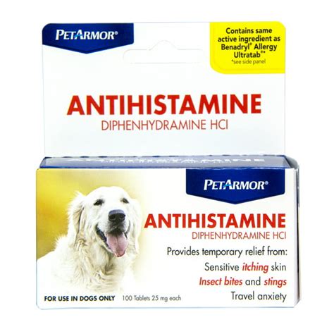 Petarmor Allergy Relief And Antihistamine For Dogs 100 Tabs Walmart