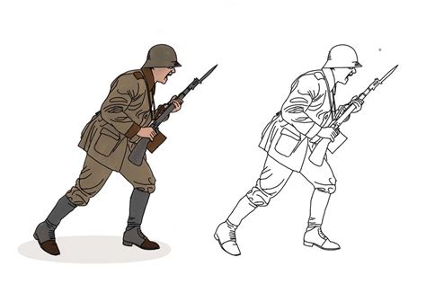 Ww2 Soldier Drawing At Explore Collection Of Ww2