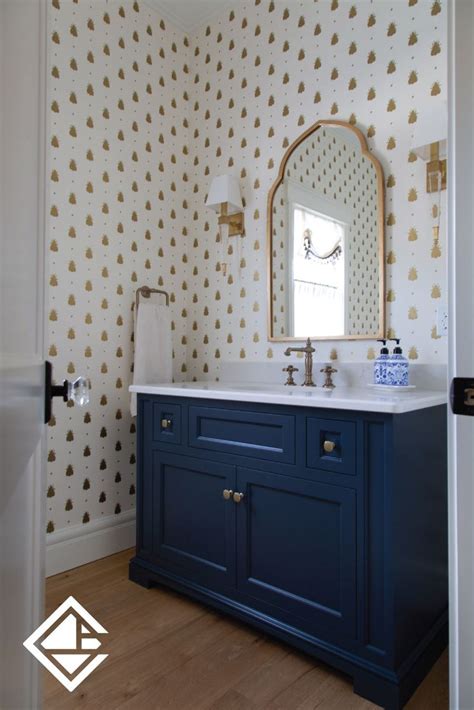 This Navy Blue Custom Vanity Provides The Perfect Contrast