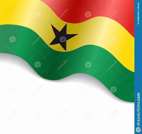 Ghanayan Flag Wavy Abstract Background Vector Illustration Stock