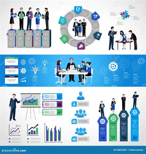 Teamwork Infographic Set Stock Vector Illustration Of Handshake 50832981