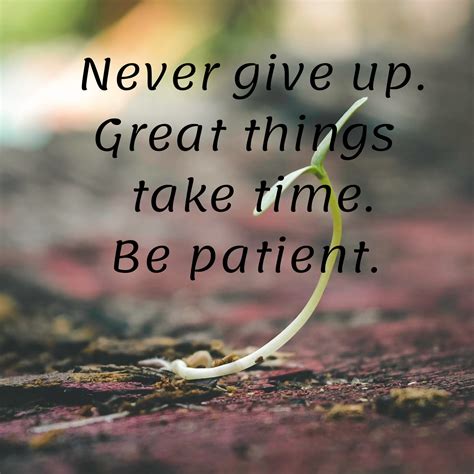 Never Give Up Great Things Take Time Be Patient In 2020 Great