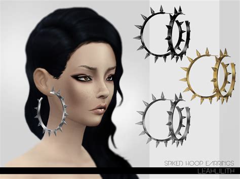 The Sims Resource Leahlillith Spiked Hoop Earrings