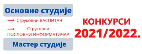 Конкурс за упис студената 2021/2022. - ПРВИ уписни рок - ВШССВПИ - Сирмијум