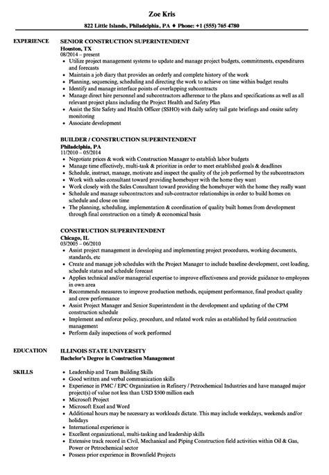 You have already made several attempts and still don't feel fully satisfied with the results. Construction Superintendent Resume | TemplateDose.com
