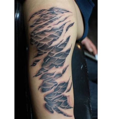 Chronic Ink Tattoo Toronto Tattoo Ripped Skin Dragon Scales Tattoo