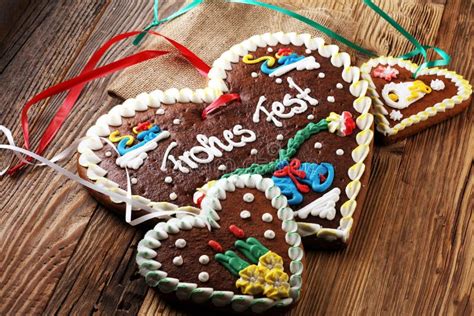 Original Bavarian Christmas Gingerbread Heart On Wood Xmas Gingerbread