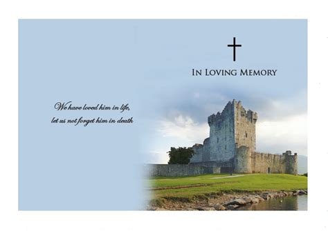 Irish Celtic Memorial Card Harvest Memorial Cards