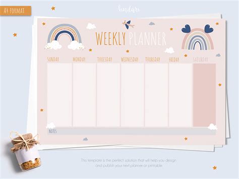 Rainbow Daily Monthly Weekly Printable Planner 2021 Behance