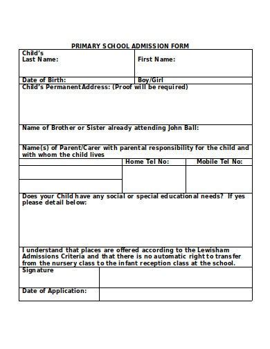 21 School Admission Form Templates In Doc Pdf Free And Premium Templates