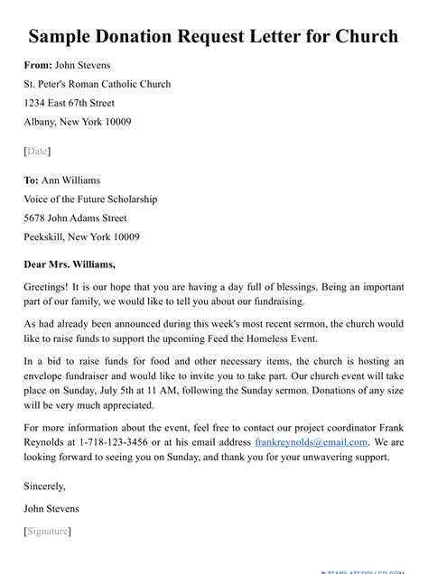 Sample Solicitation Letter For Church Renovation Churchgistscom