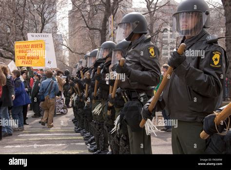 Illinois State Police In Riot Gear Antiwar Protest