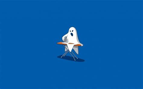 Minimalism Blue Humor Ghost Wallpapers Hd Desktop And Mobile