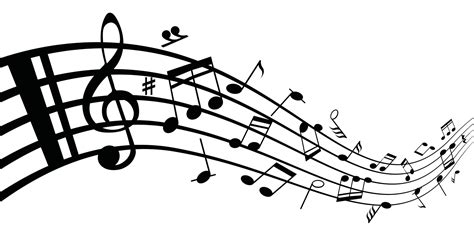 Colección De Notas Musicales Y Notas Musicales En Un Pentagrama