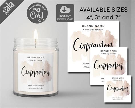 Diy Product Label Diy Candle Labels Editable Label Template Etsy