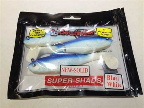 Sidewinder Super Shads 5 Sea Fishing Lures Solid 43grams 3 Pc Blue