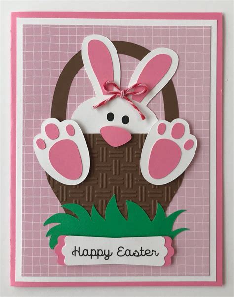 Handmade Easter Bunny In A Basket Card A2 Happy Etsy Easter Cards