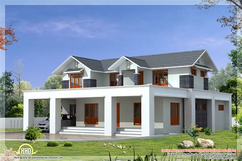 Flat And Sloping Roof Mix House Elevation In 2500 Sqfeet Kerala Home