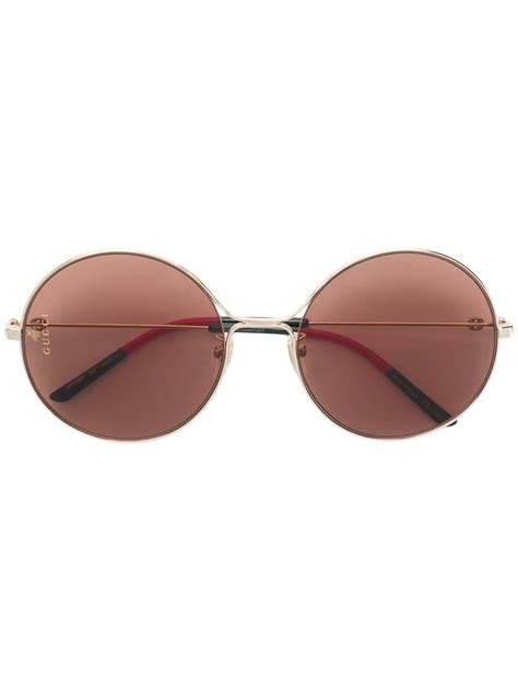 gucci gucci eyewear oversized round sunglasses metallic gucci eyewear accessories women