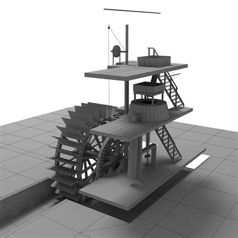 Watermill 3d Model Max Obj C4d