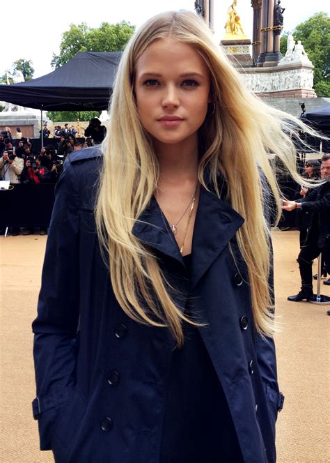 British Actress Gabriella Wilde Wearing Burberry Make Up As She Attends The S S14 Show Shot