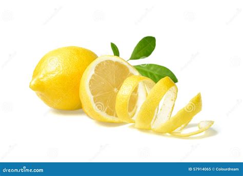 Fresh Lemon And Lemon Peel Stock Image Image Of Bright 57914065
