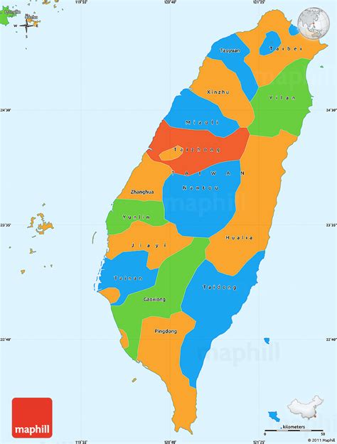 Political Map Of Taiwan Wind Map