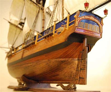 Hand Crafted Model Of British Royal Navy Ship HMS Bounty Aboard Which The Infamous Mutiny On