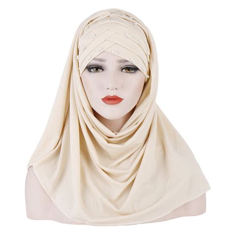 Muslim Women Hijab Instant Amira Caps Beads Head Scarf Shawl Wrap Islamic Covers Ebay