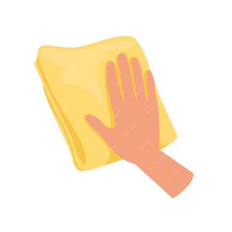 Premium Vector Hand Holding Yellow Rag Human Hand With Tool For