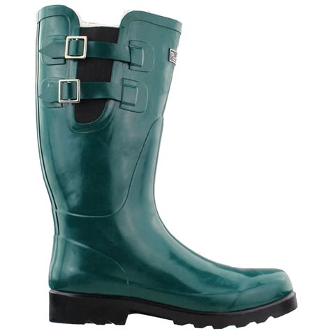 Puddletons Cozy Classic Knee High Rain Womens Boots Knee High Green