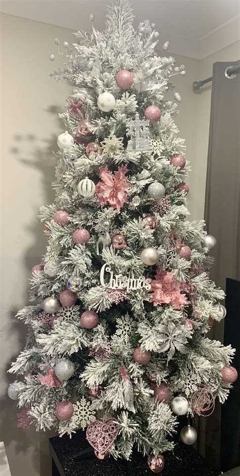 10 White Christmas Tree Pink Decorations Decoomo