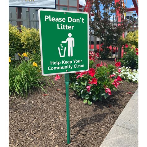 Please Do Not Litter Help Keep Community Clean Sign Kit Sku K 7352