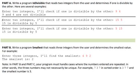 Solved Part Write Program Isdivisible Reads Two Integers