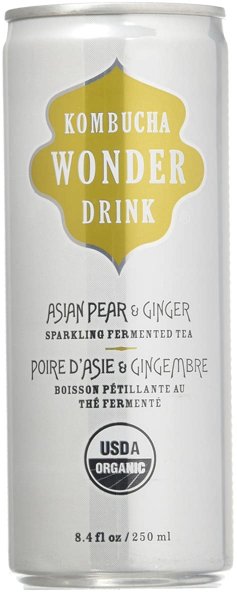 Wonder Drink Kombucha Organic Asian Pear And Ginger Sparkling