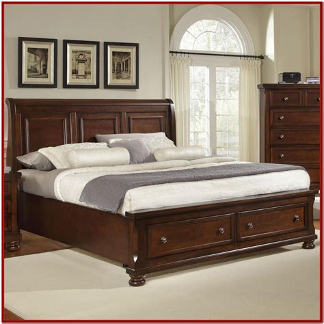 King Bed Frame With Headboard Wood Bedroom Home Decorating Ideas