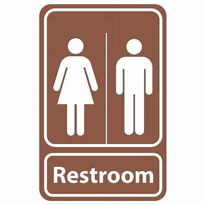 Restroom Sign Plastic Brown Rectangular Signs Pse