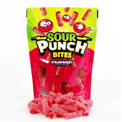 Sour Punch Strawberry Bites 5oz Bag Sour Candy Sour Punch Straws Chewy Candy