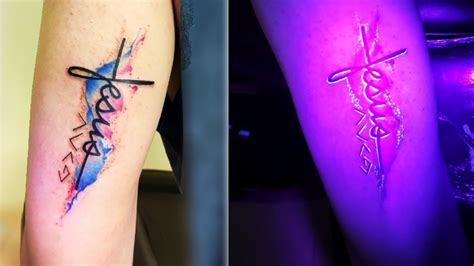 Glow In The Dark Tattoo Uv Ink Tattoo Real Time Tattooing Youtube