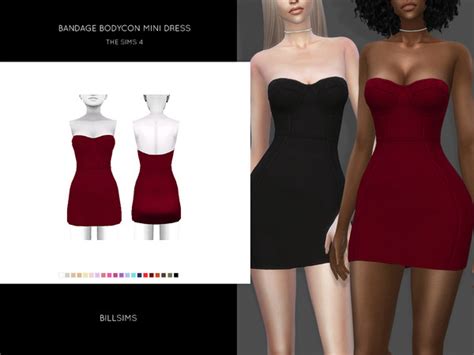 Bandage Bodycon Mini Dress By Bill Sims At Tsr Sims 4 Updates