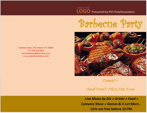 bbq party brochure template word templates