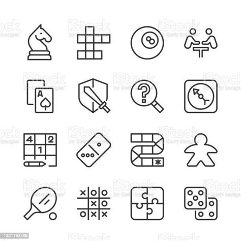 Tabletop Games Icons 1 Monoline Series Stock Illustration Download