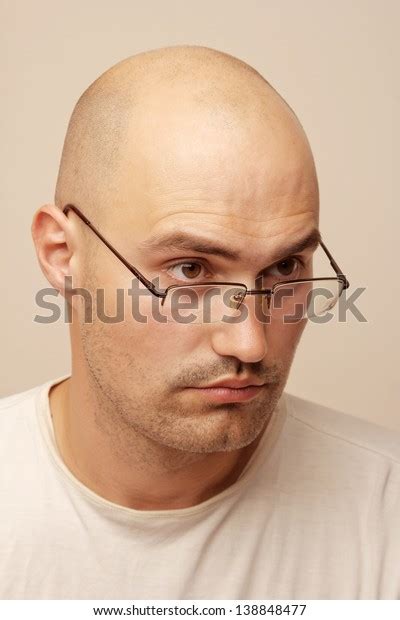 Portrait Bald Man Glasses Stock Photo 138848477 Shutterstock
