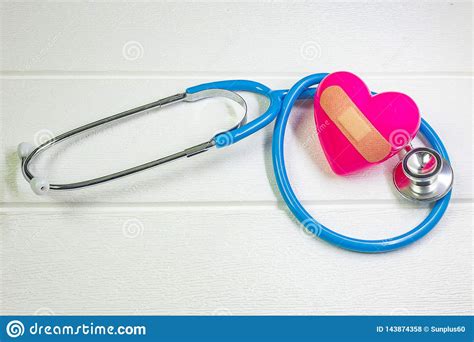 Pink Heart And Stethoscopes For Medical Content Stock Photo Image Of