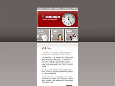 Plantilla Web Gratuita Time Manager Plantillas HTML Gratuitas