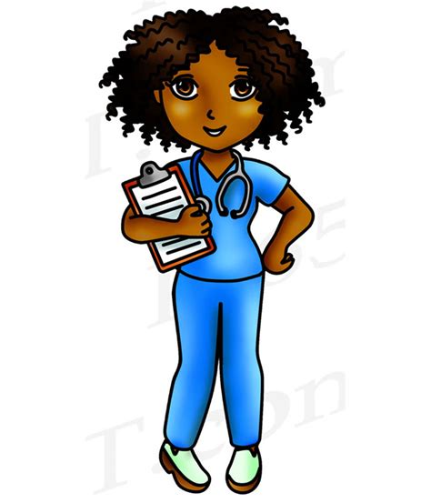 Black Nurse Clipart Cute Nurse Girls PNG Download I Art