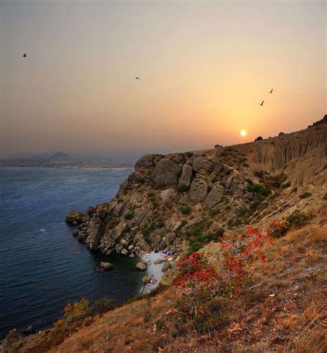Evening Idyll Sunset Over The Coast Of The Black Sea Eastern Crimea