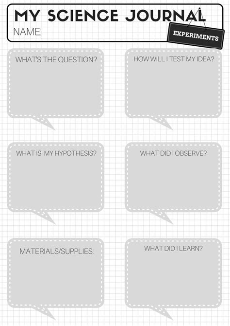 Printable Science Journal Pages with Zoey and Sassafras