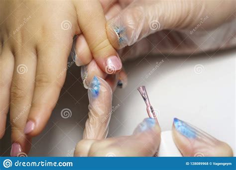 Professional Manicure For Child Stock Photo Image Of Fingers