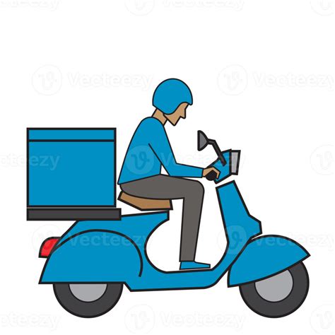 Free Courier On A Vintage Motor Bike Cartoon Character Express